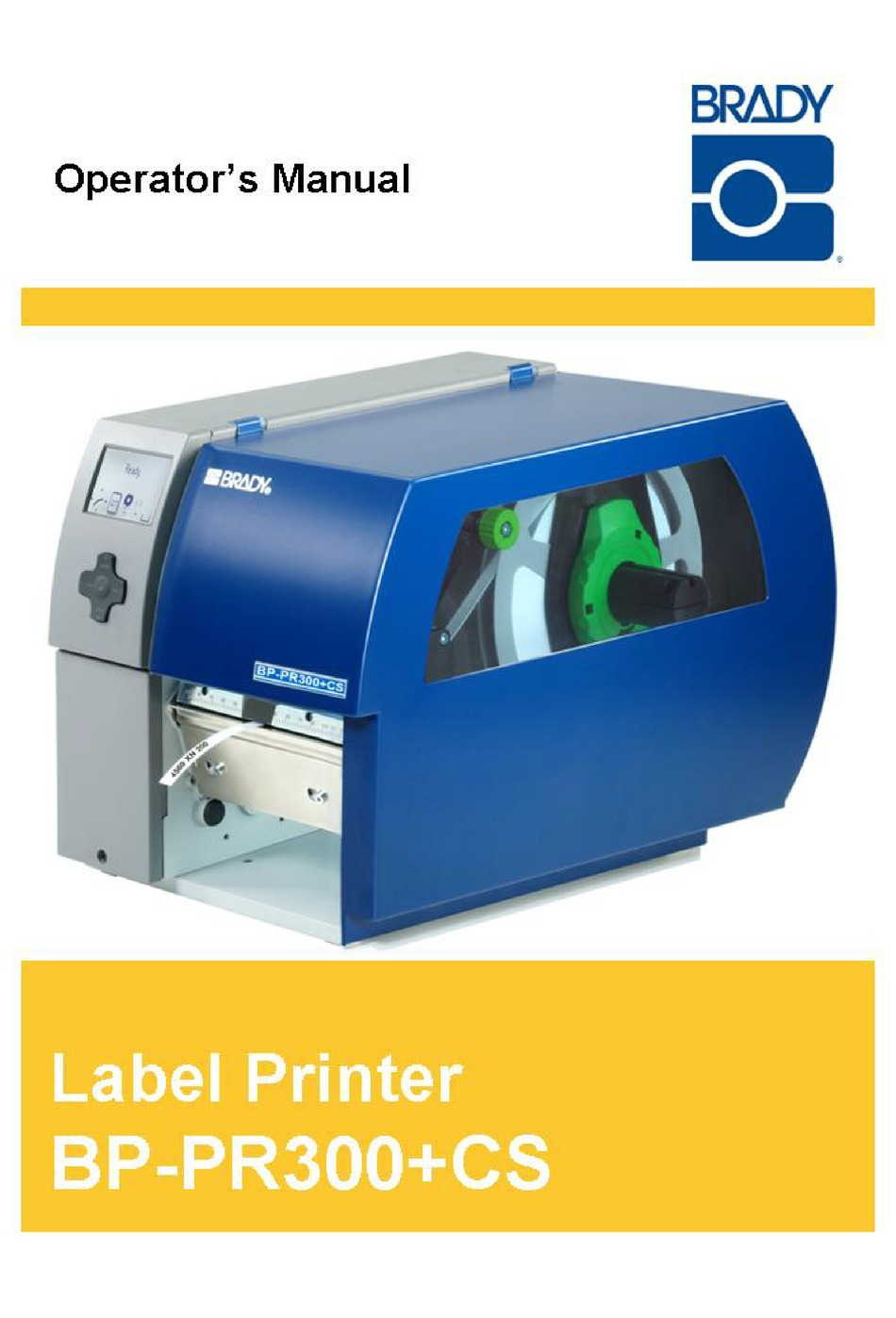 BRADY BPPR300+CS OPERATOR'S MANUAL Pdf Download ManualsLib