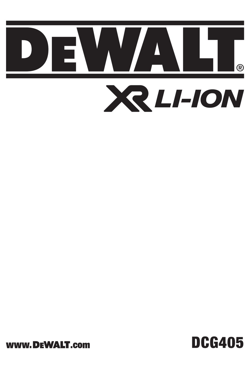 DEWALT DCG405 MANUAL Pdf Download | ManualsLib