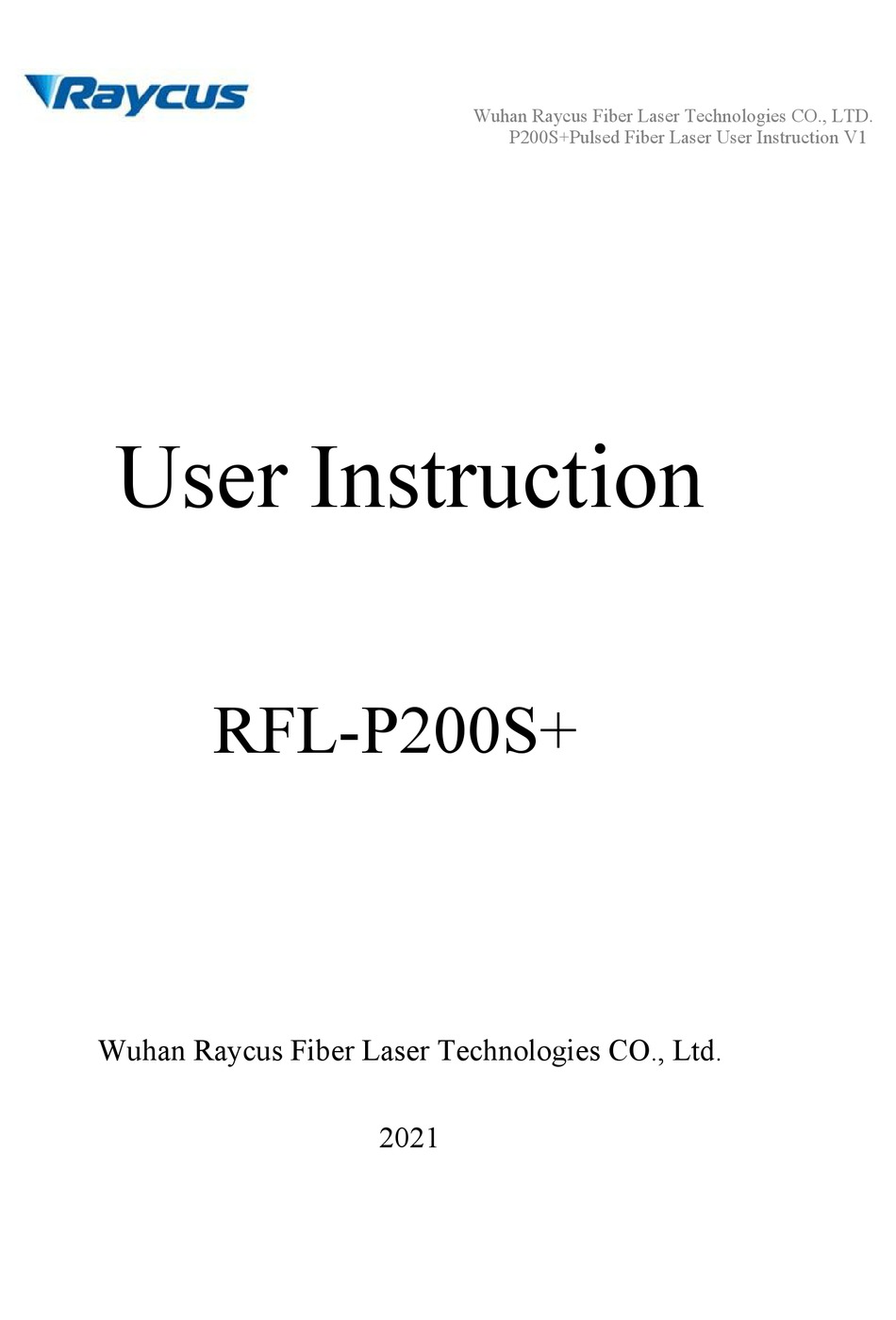 RAYCUS RFL-P200S+ USER INSTRUCTION Pdf Download | ManualsLib