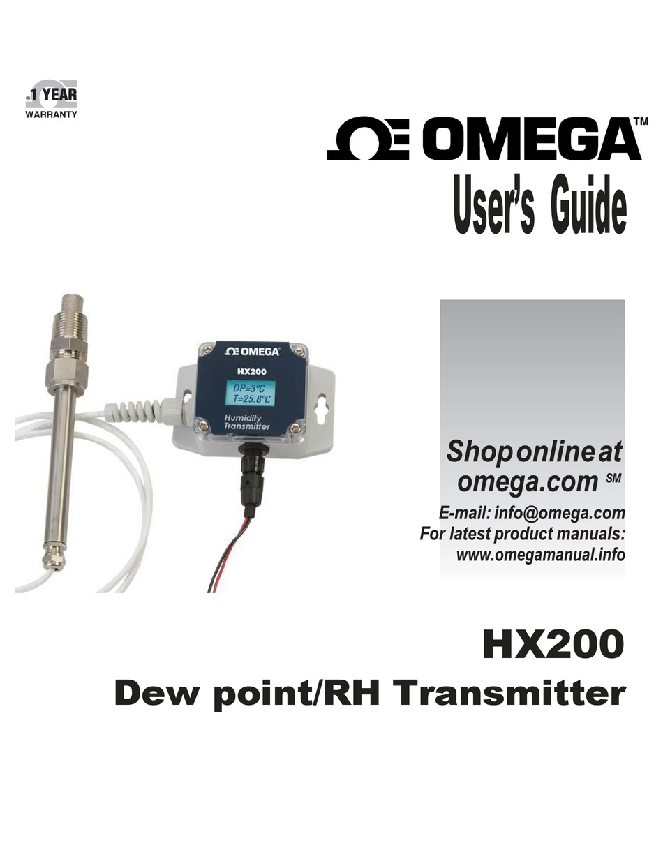 OMEGA ENGINEERING HX200 USER MANUAL Pdf Download ManualsLib
