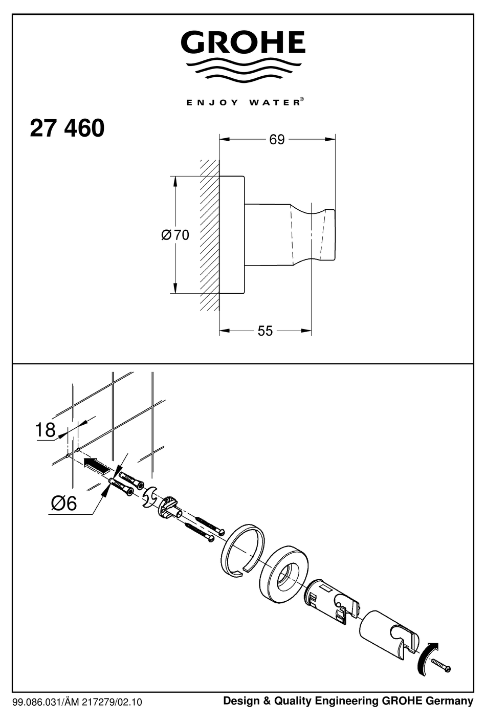 GROHE RAINSHOWER 27 460 MANUAL Pdf Download ManualsLib
