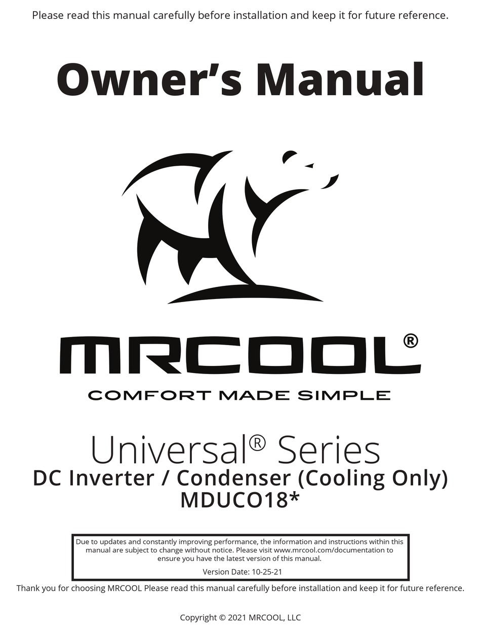 Mrcool Universal Series Owners Manual Pdf Download Manualslib 8710