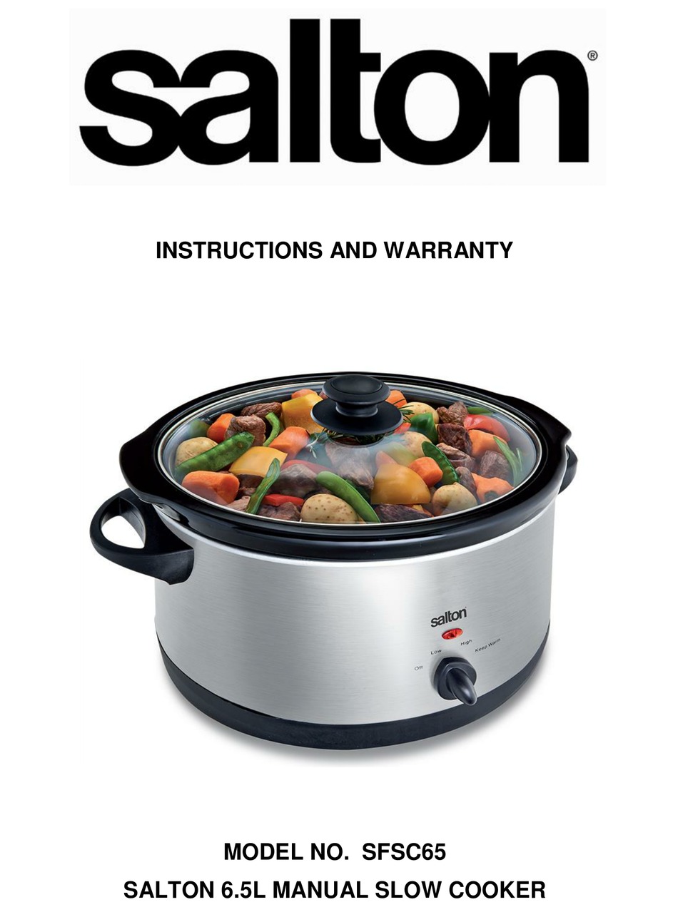 SALTON SFSC65 INSTRUCTIONS AND WARRANTY Pdf Download ManualsLib