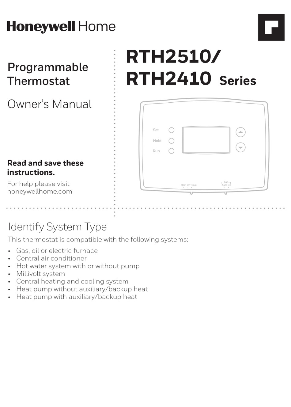 HONEYWELL HOME RTH2510 SERIES OWNER'S MANUAL Pdf Download | ManualsLib