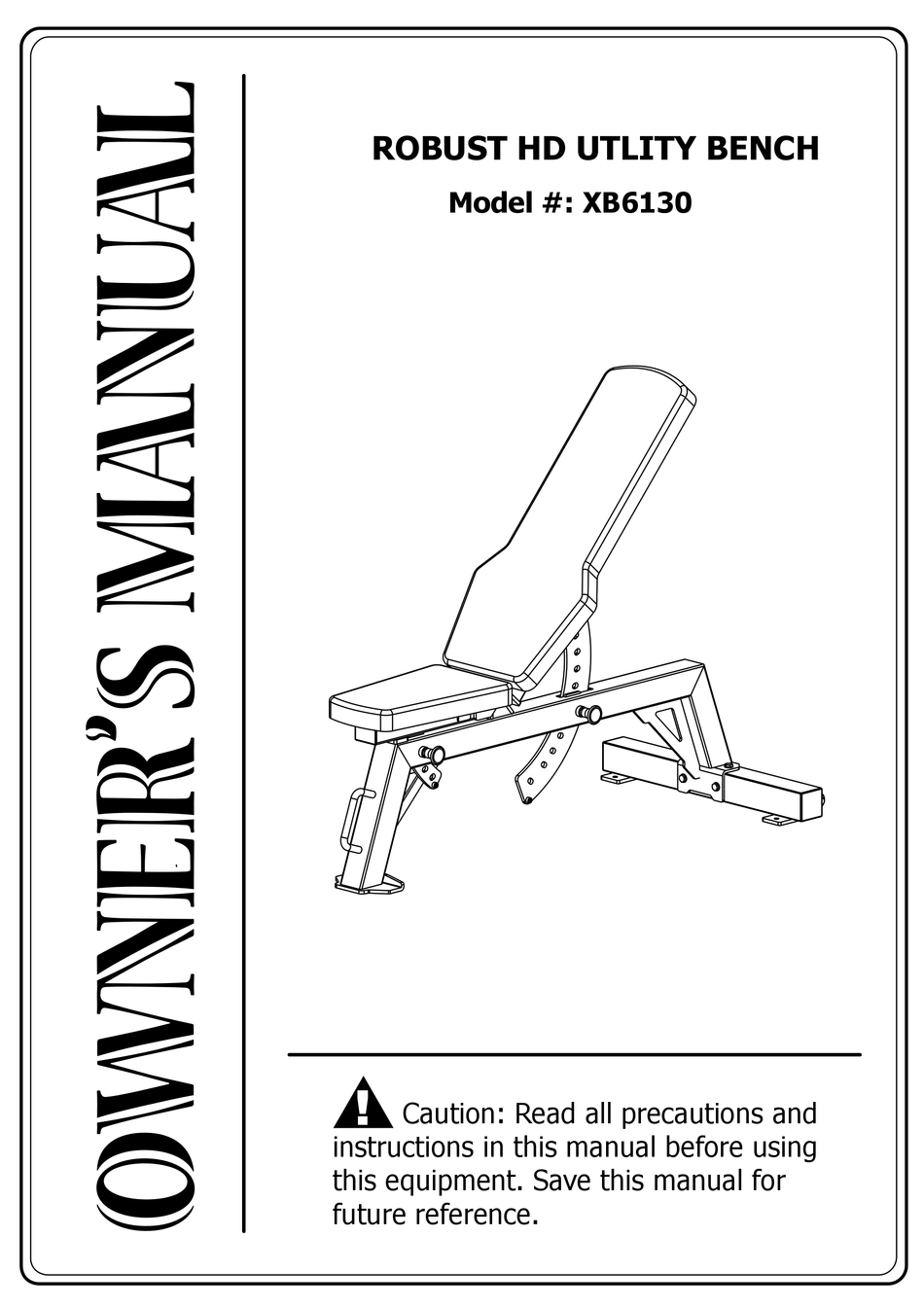 TITANIUM STRENGTH XB6130 OWNER'S MANUAL Pdf Download | ManualsLib