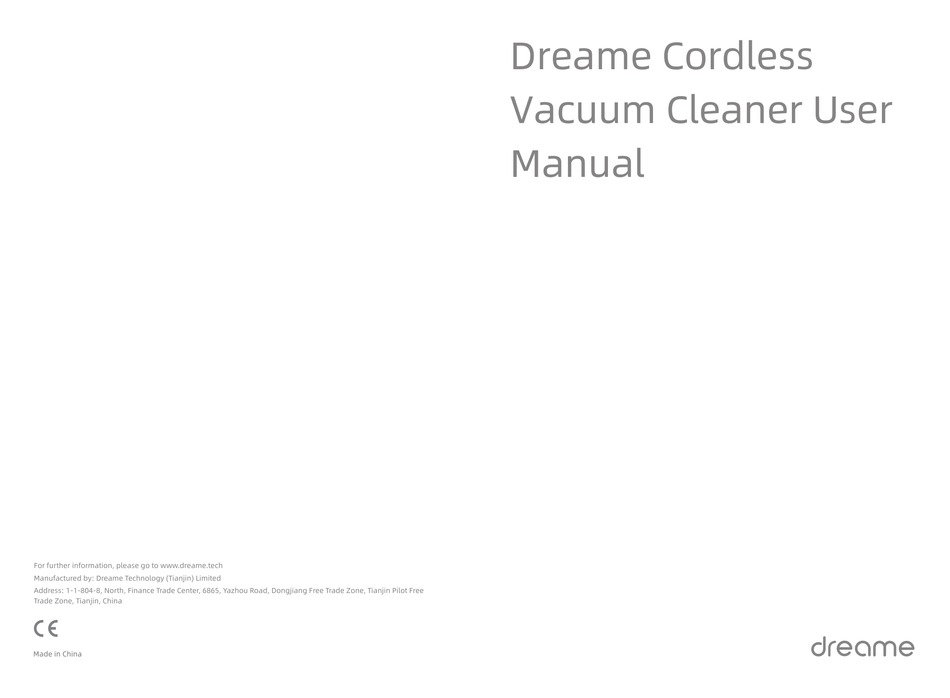 XIAOMI DREAME V10 MANUAL Pdf Download | ManualsLib