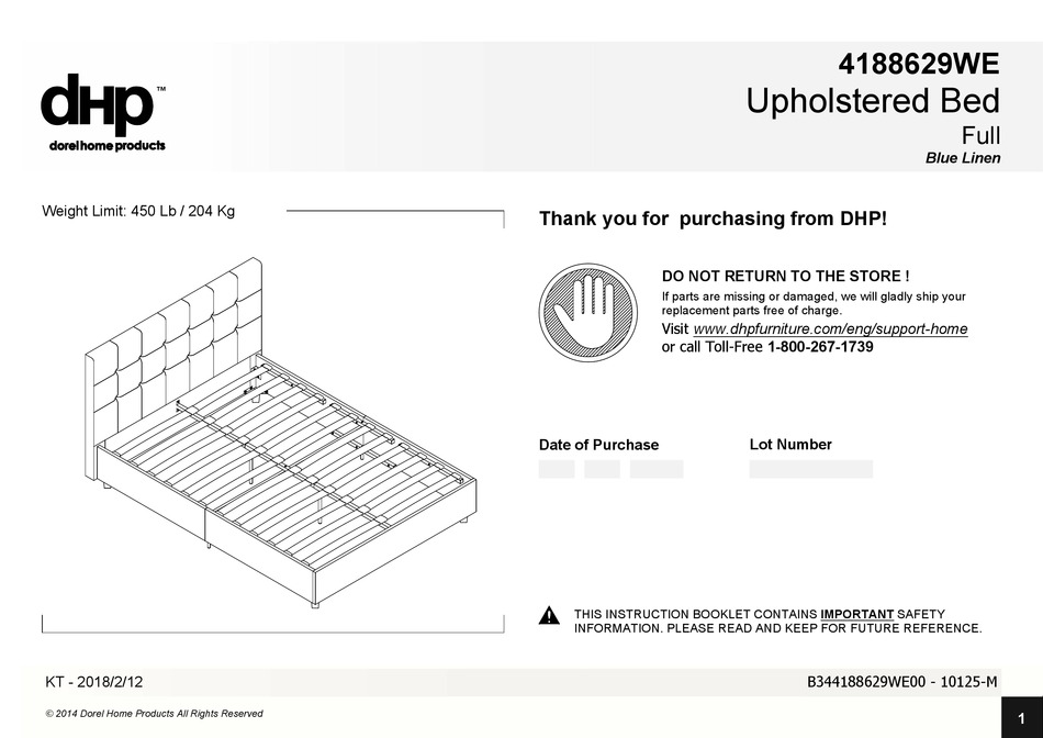 DHP BLUE LINEN 4188629WE INSTRUCTION BOOKLET Pdf Download ManualsLib