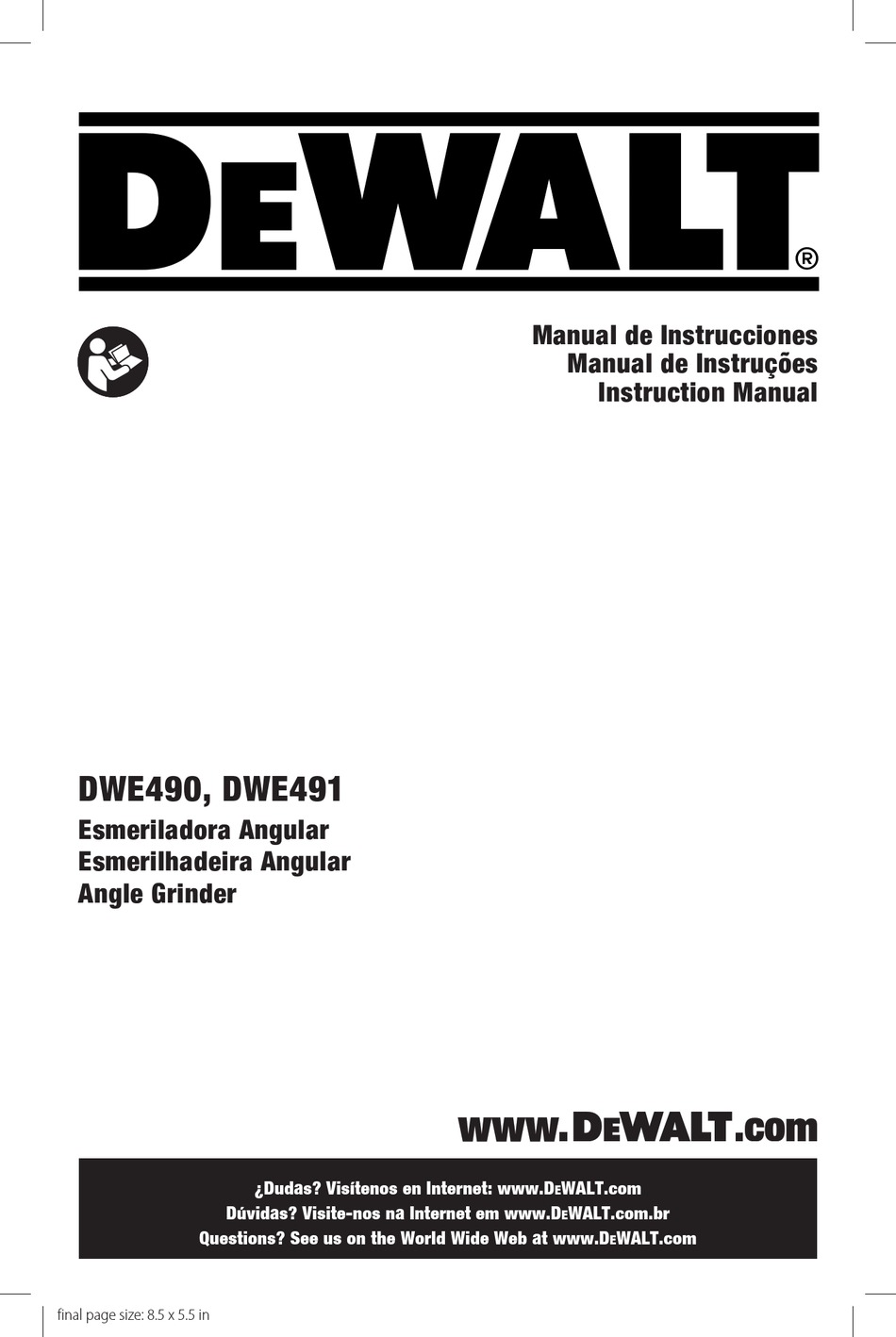 DEWALT DWE490 INSTRUCTION MANUAL Pdf Download ManualsLib