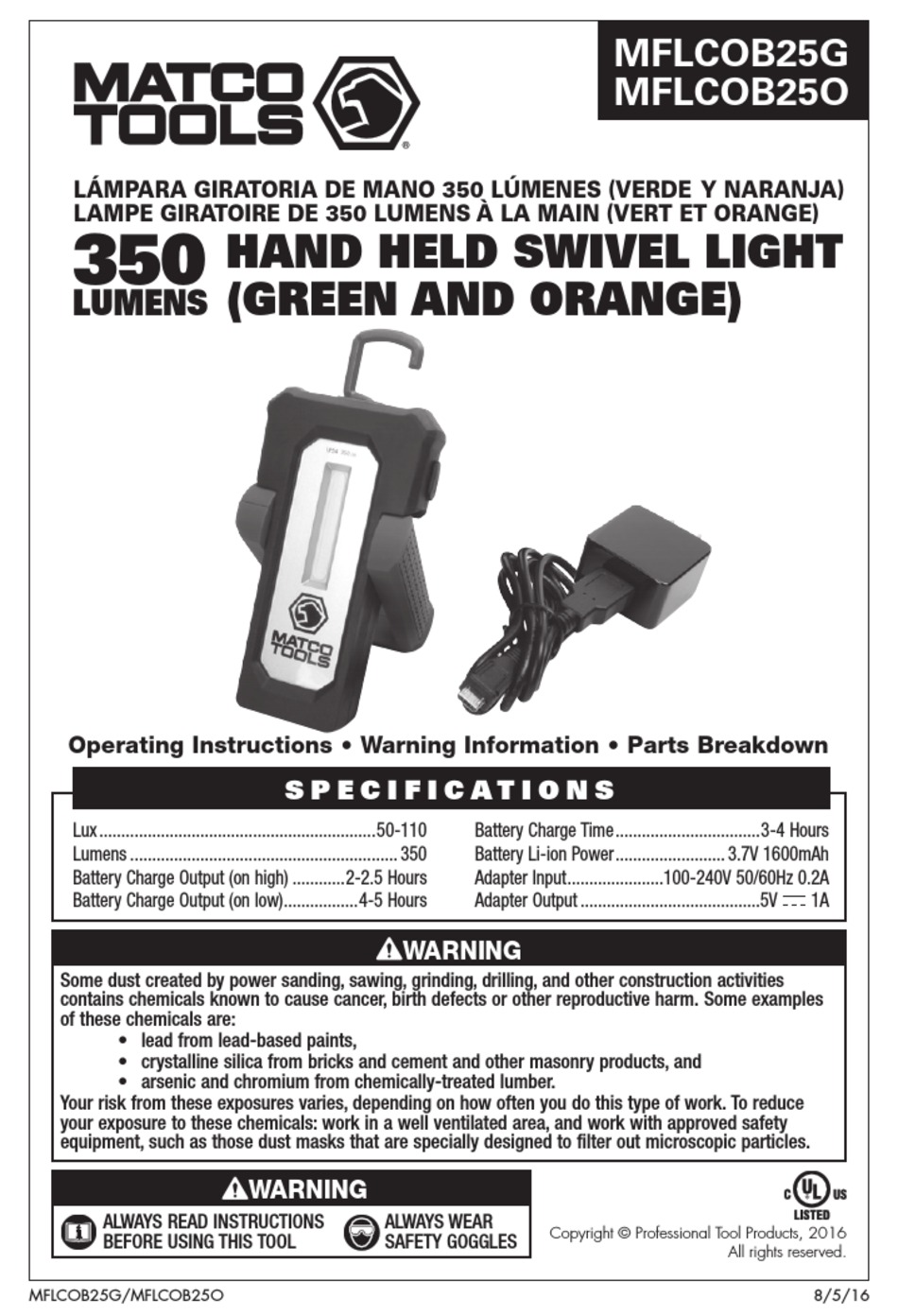 MATCO TOOLS MFLCOB25G MANUAL Pdf Download ManualsLib