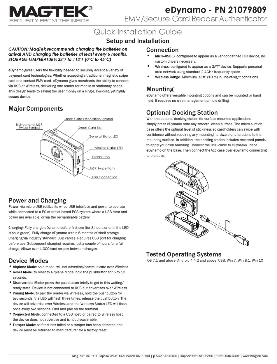 MAGTEK EDYNAMO QUICK INSTALLATION MANUAL Pdf Download ManualsLib