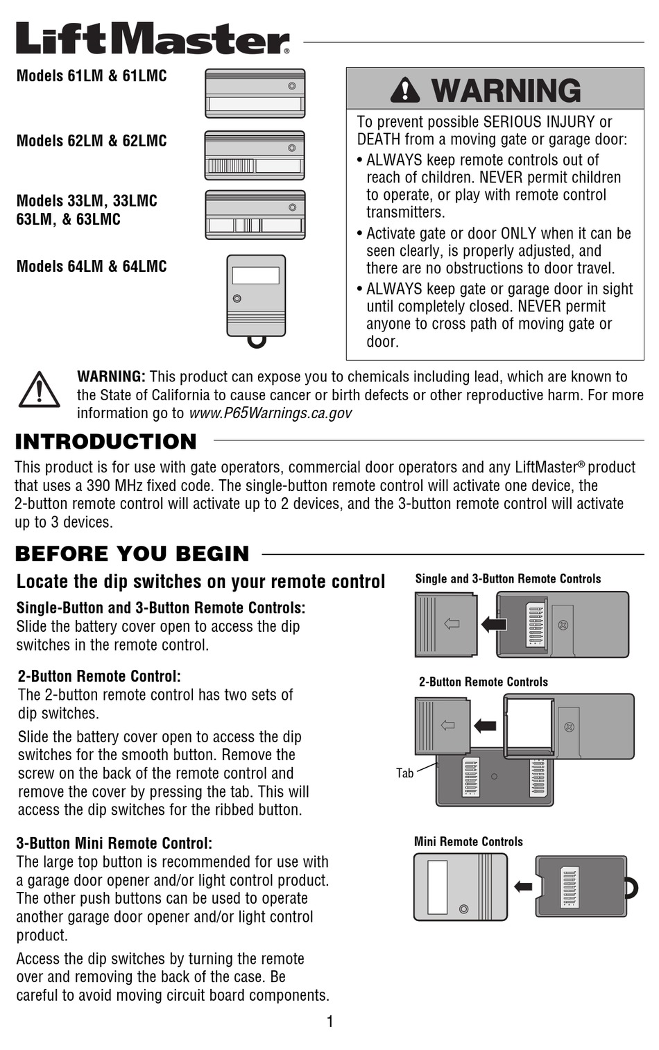 CHAMBERLAIN 64LM QUICK START MANUAL Pdf Download ManualsLib