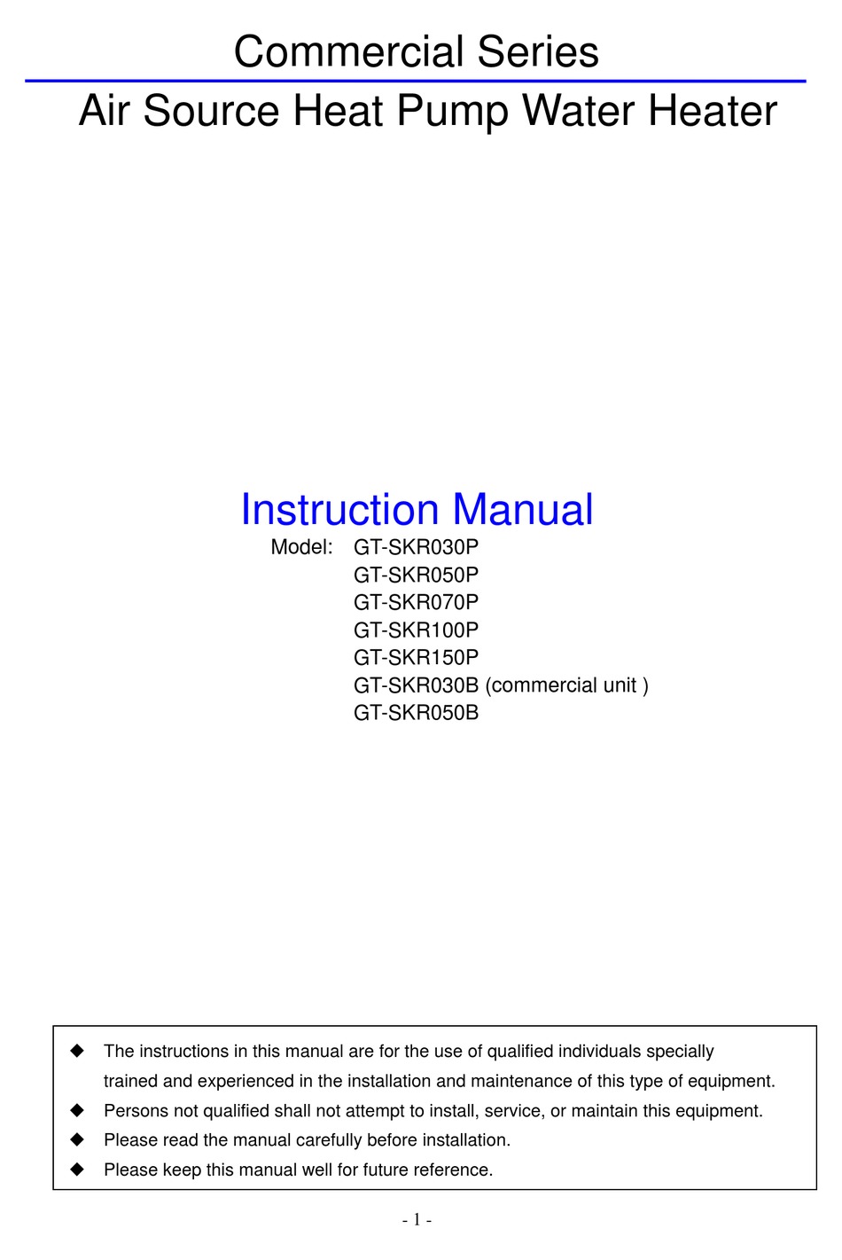 KWIKOT COMMERCIAL SERIES INSTRUCTION MANUAL Pdf Download ManualsLib