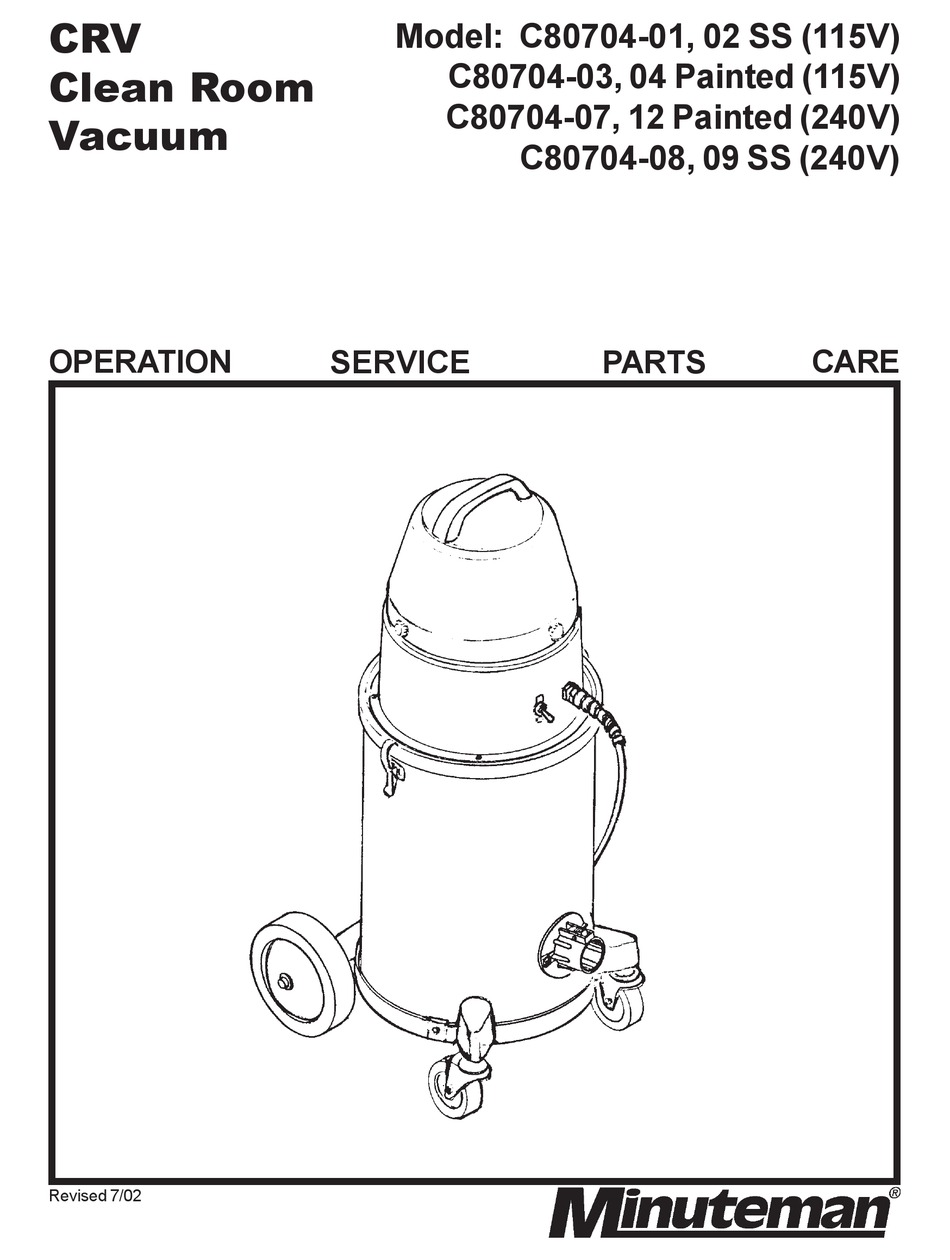 MINUTEMAN C8070401 SS OPERATION SERVICE PARTS CARE Pdf Download ManualsLib