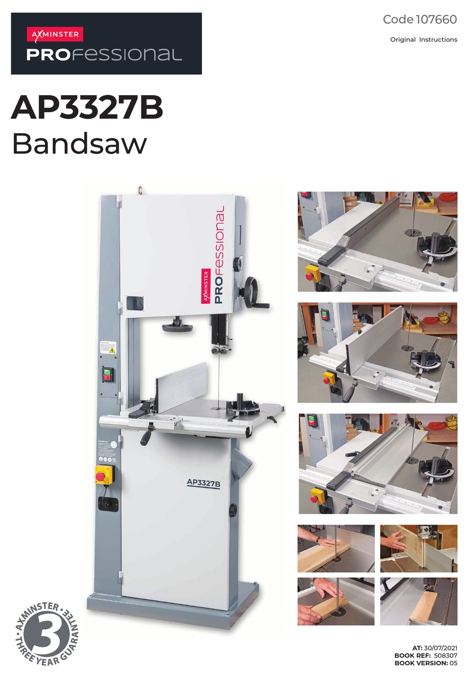 AXMINSTER PROFESSIONAL AP3327B ORIGINAL INSTRUCTIONS MANUAL Pdf