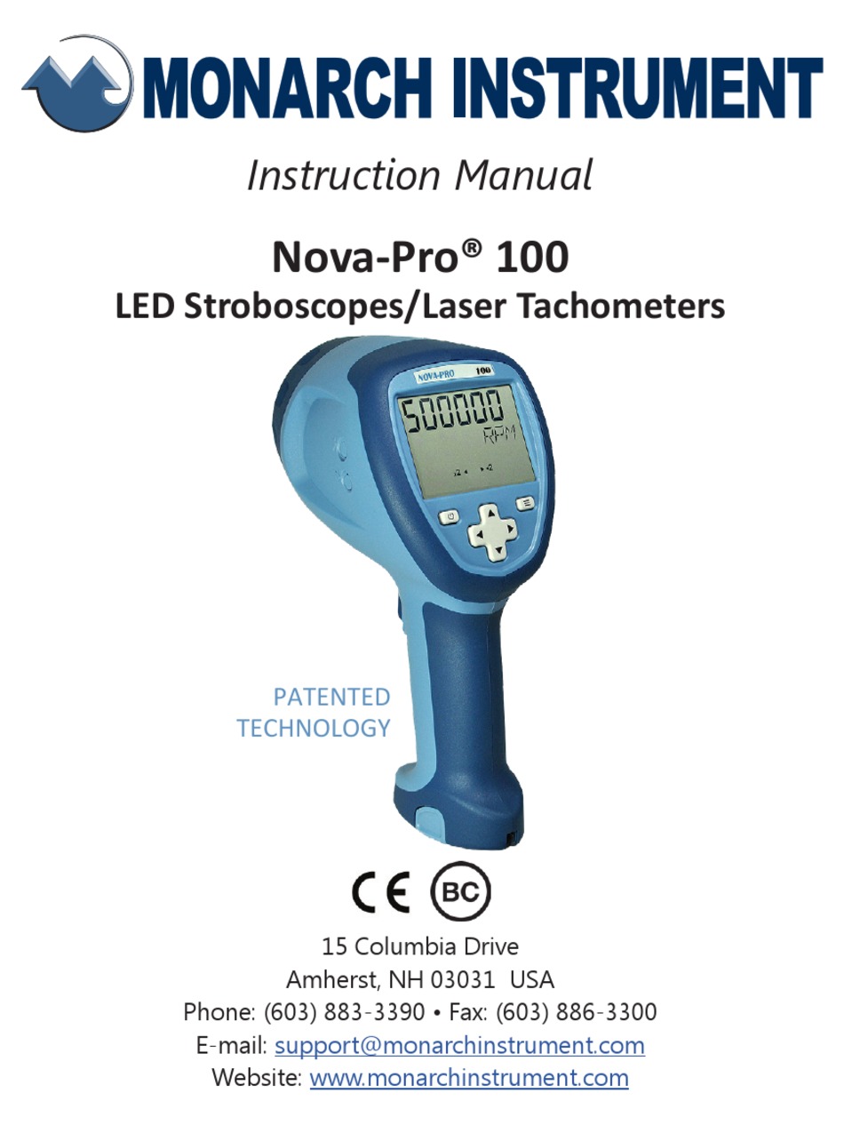 MONARCH INSTRUMENT NOVAPRO 100 INSTRUCTION MANUAL Pdf Download