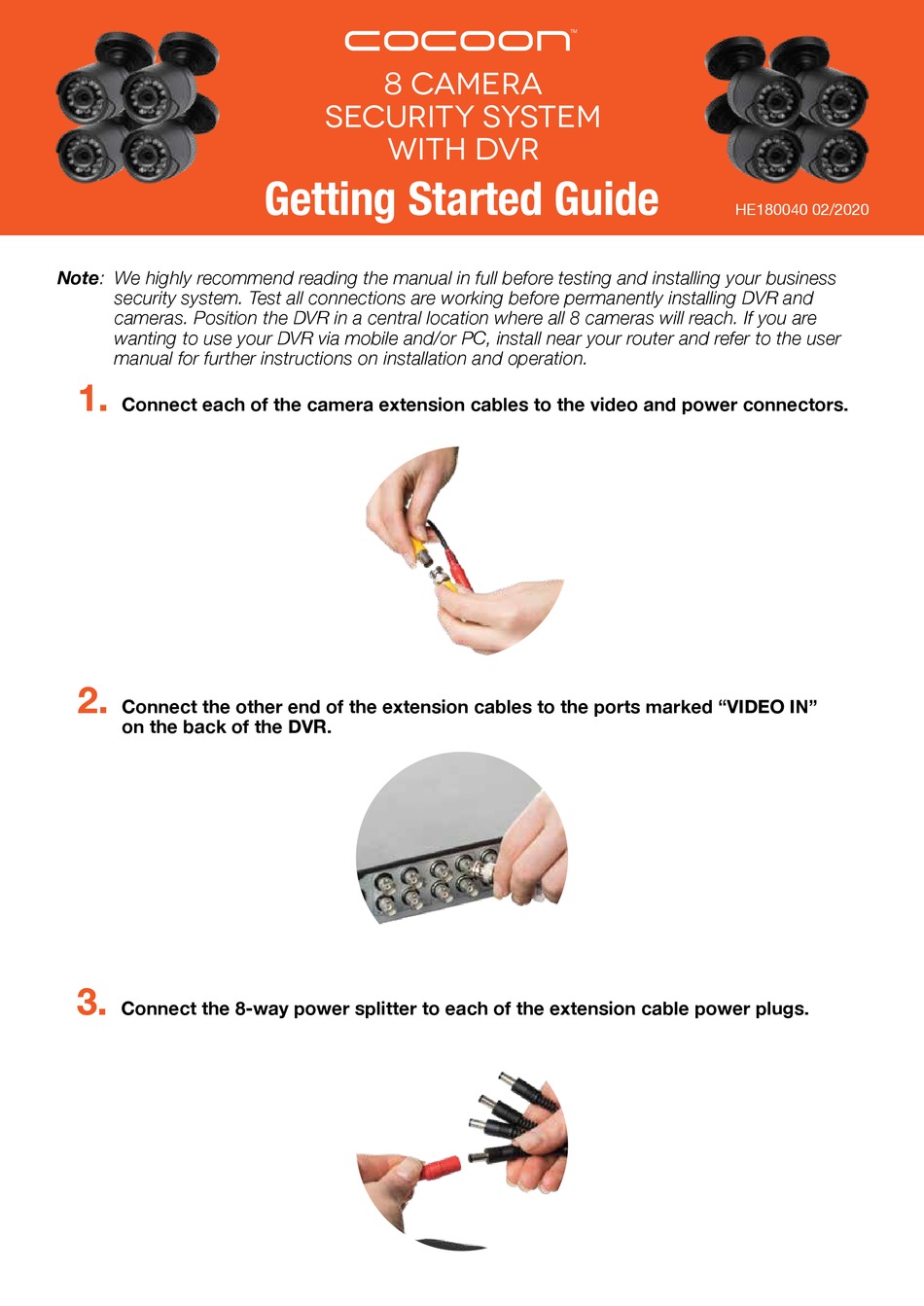 COCOON HE180040 GETTING STARTED MANUAL Pdf Download ManualsLib