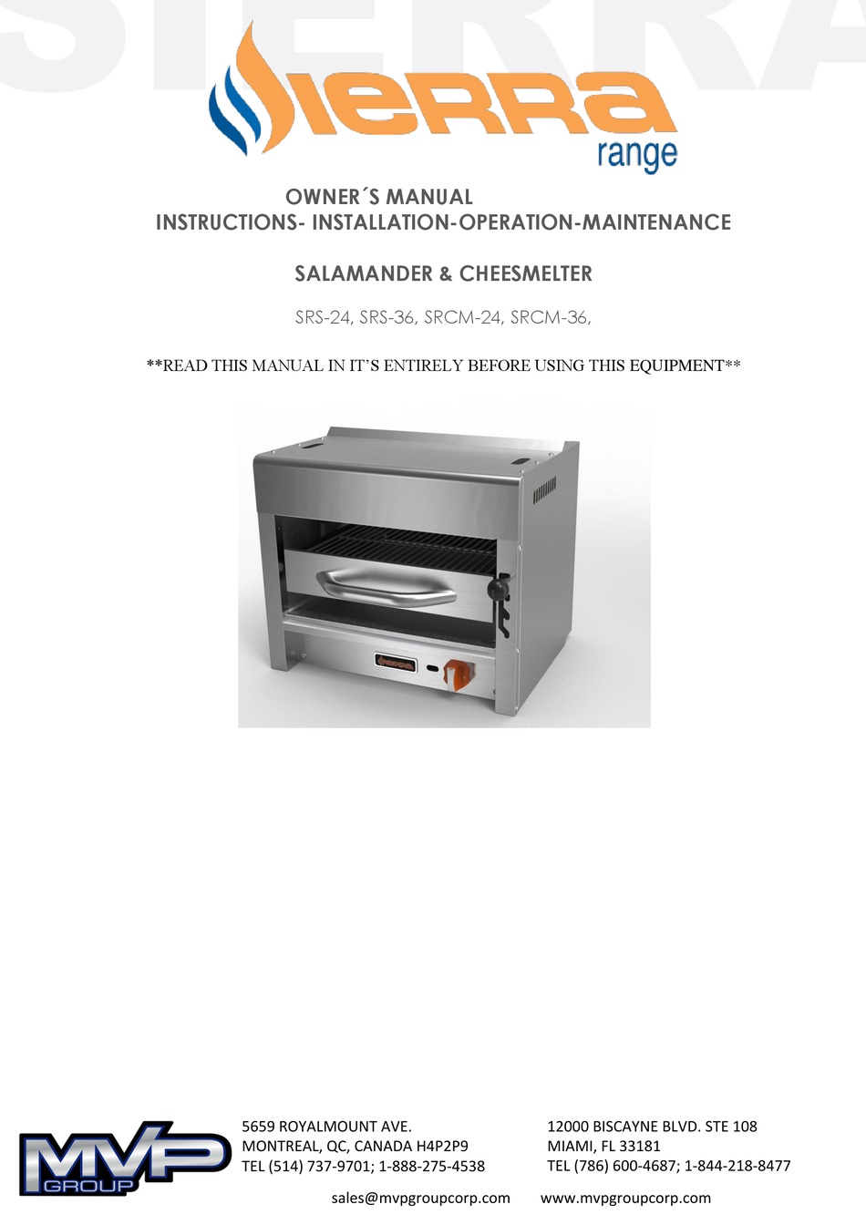 MVP SIERRA SRS-24 OWNER'S MANUAL Pdf Download | ManualsLib
