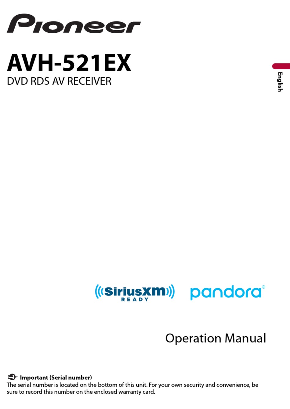 PIONEER AVH521EX OPERATION MANUAL Pdf Download ManualsLib