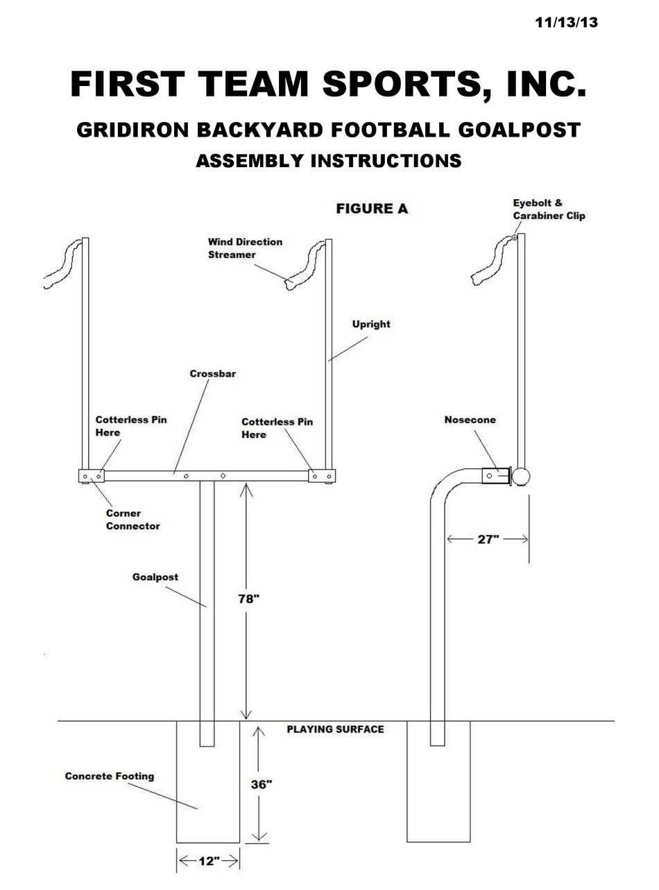 FIRST TEAM SPORTS GRIDIRON BACKYARD ASSEMBLY INSTRUCTIONS Pdf Download ...