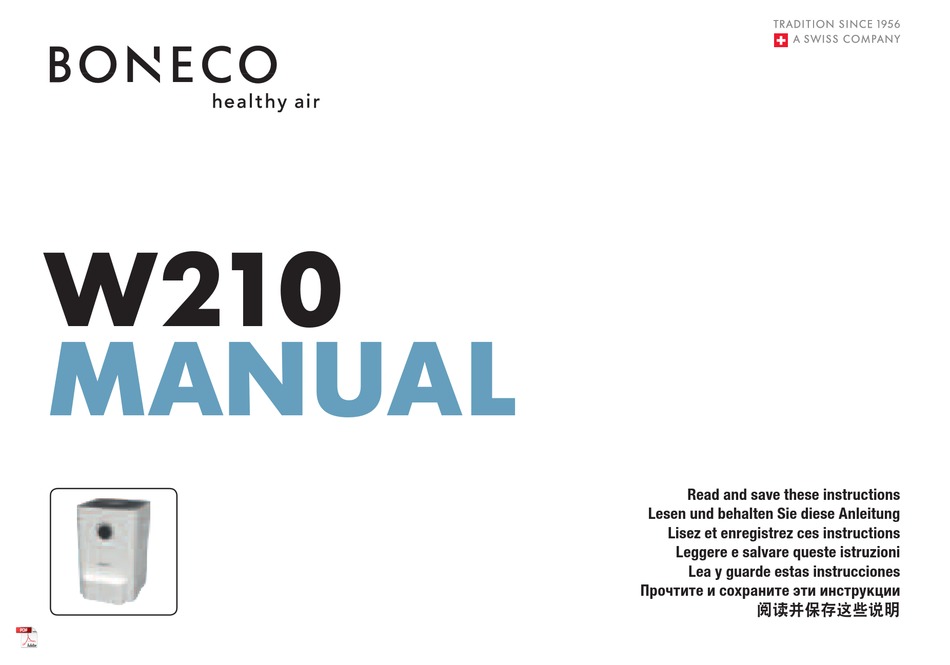 BONECO W210 INSTRUCTIONS FOR USE MANUAL Pdf Download | ManualsLib