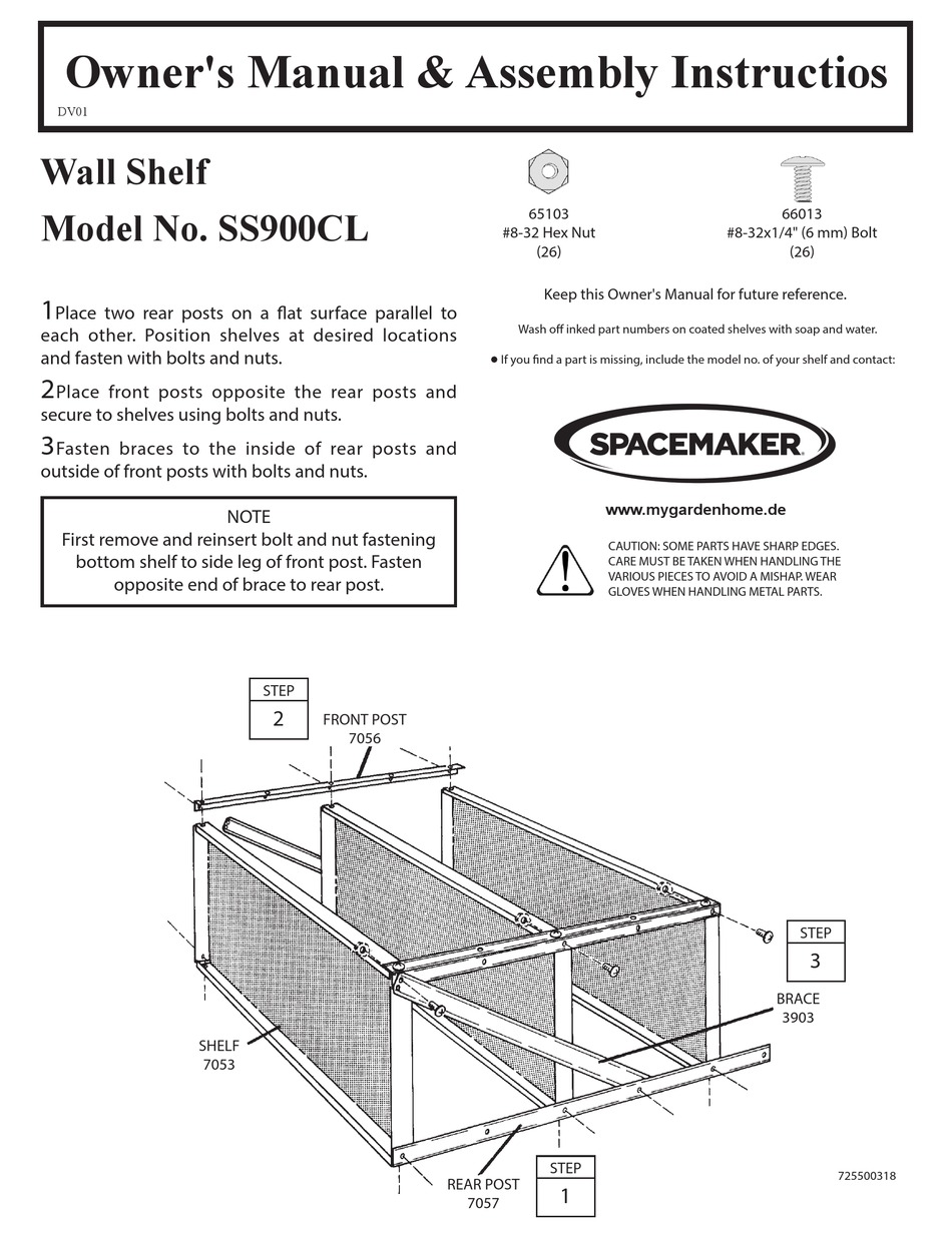 spacemaker-ss900cl-owner-s-manual-assembly-instructions-pdf-download