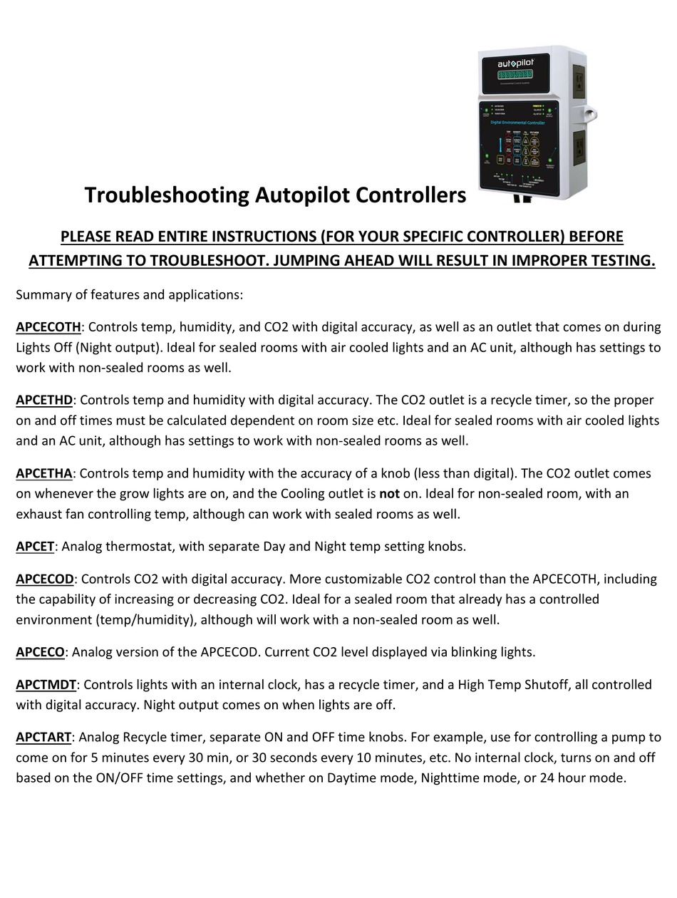 AUTOPILOT APCEM2 TROUBLESHOOTING MANUAL Pdf Download ManualsLib