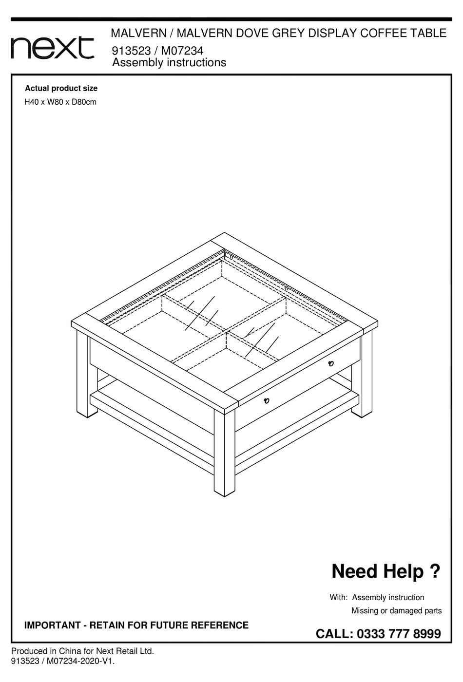 NEXT MALVERN M07234 ASSEMBLY INSTRUCTIONS MANUAL Pdf Download ManualsLib