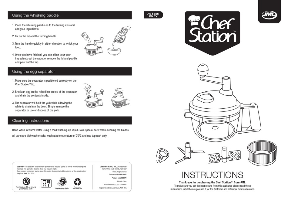 JML CHEF STATION INSTRUCTIONS Pdf Download ManualsLib   Jml Chef Station 