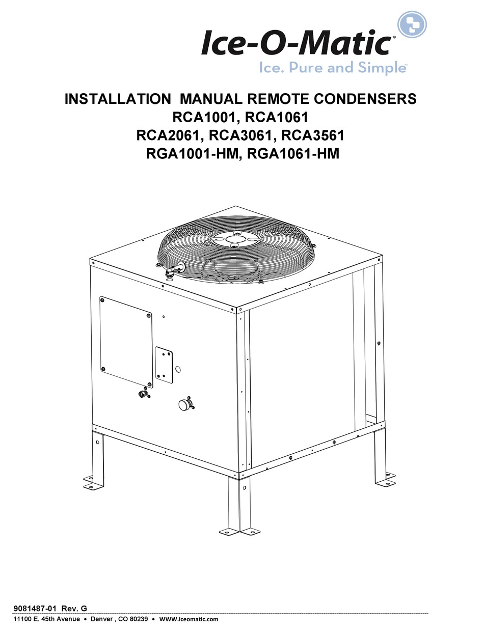 ICEOMATIC RCA1001 INSTALLATION MANUAL Pdf Download ManualsLib