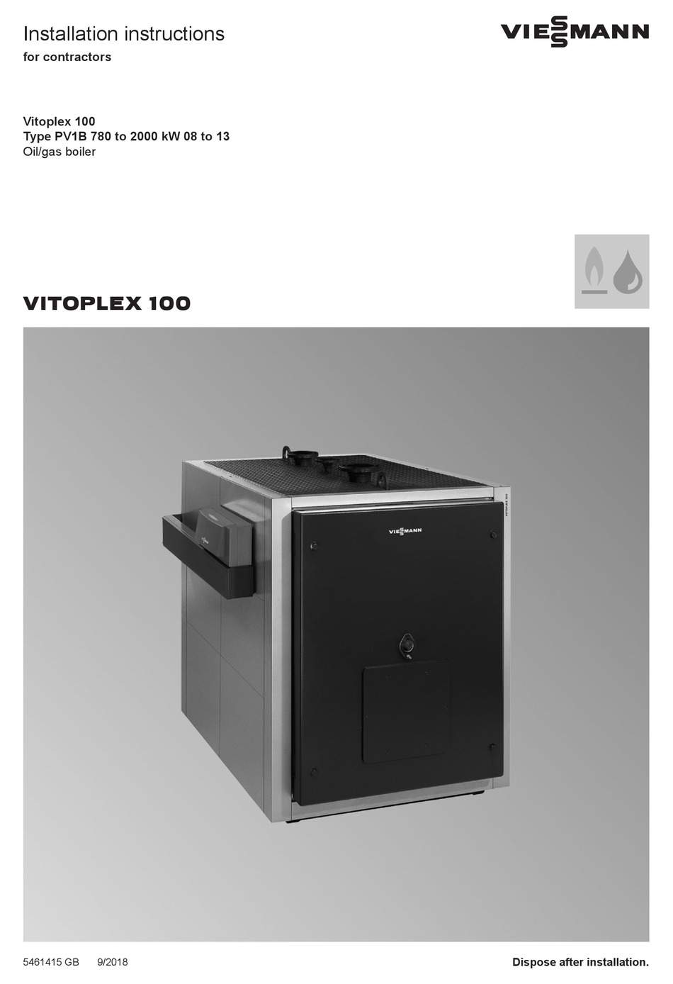 VIESSMANN VITOPLEX 100 INSTALLATION INSTRUCTIONS FOR CONTRACTORS Pdf ...?