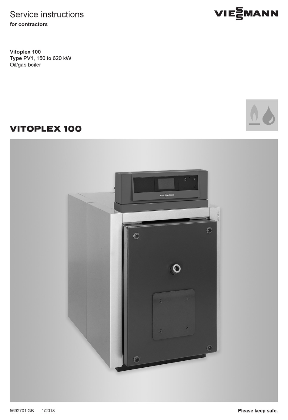 VIESSMANN VITOPLEX 100 SERVICE INSTRUCTIONS FOR CONTRACTORS Pdf ...