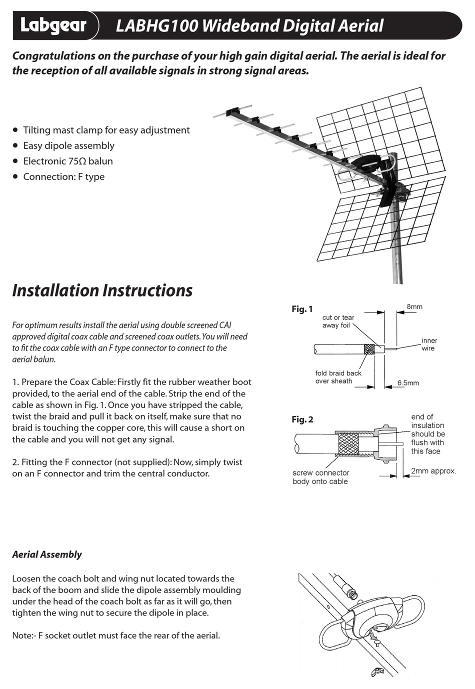 LABGEAR LABHG100 INSTALLATION INSTRUCTIONS Pdf Download ManualsLib
