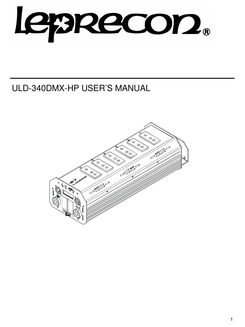 LEPRECON ULD340DMXHP USER MANUAL Pdf Download ManualsLib