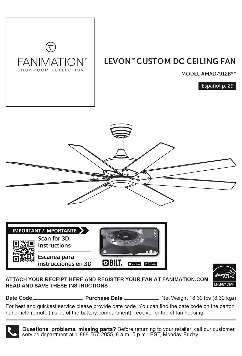 FANIMATION LEVON MAD7912B SERIES MANUAL Pdf Download ManualsLib