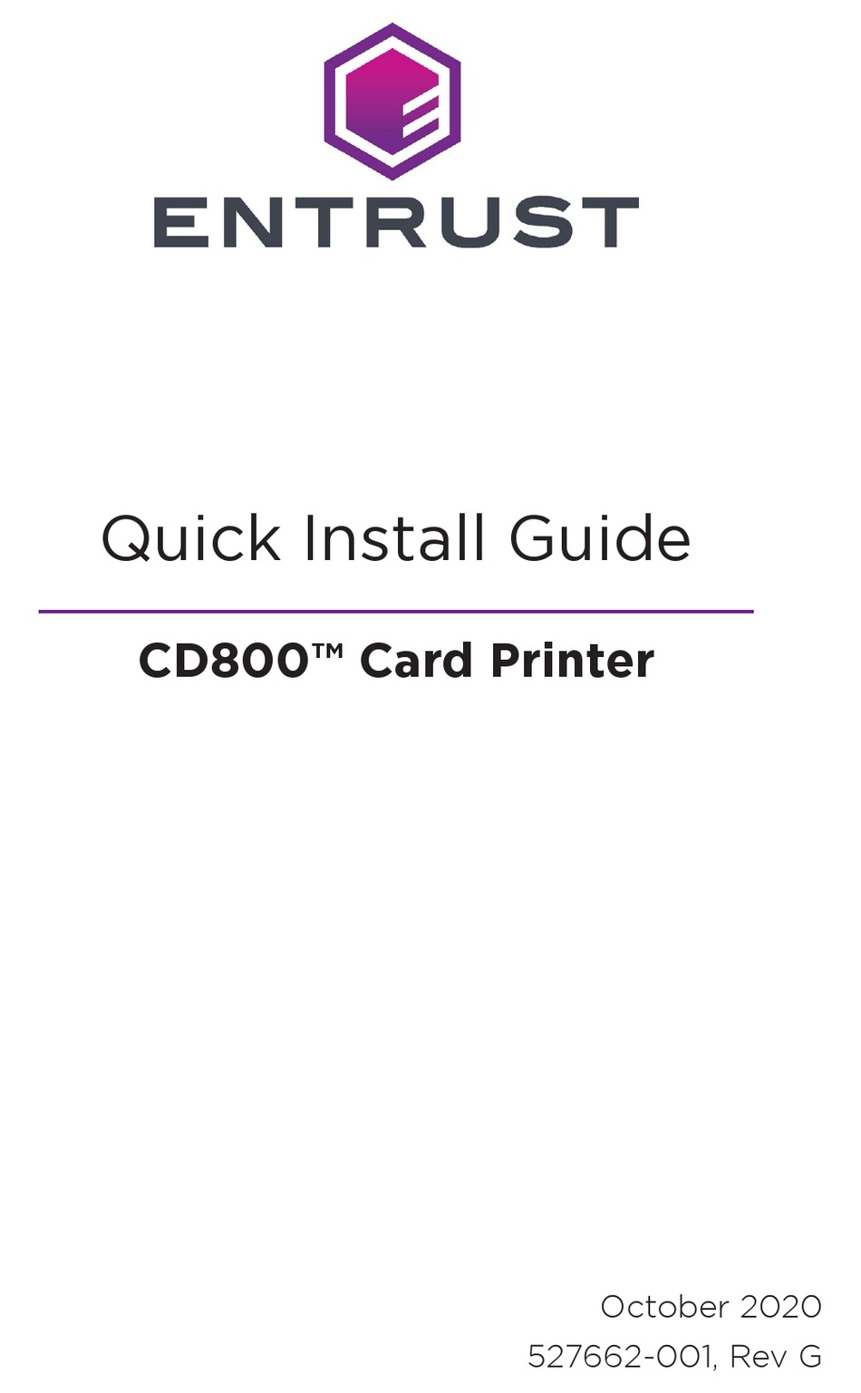 ENTRUST CD800 QUICK INSTALL MANUAL Pdf Download ManualsLib