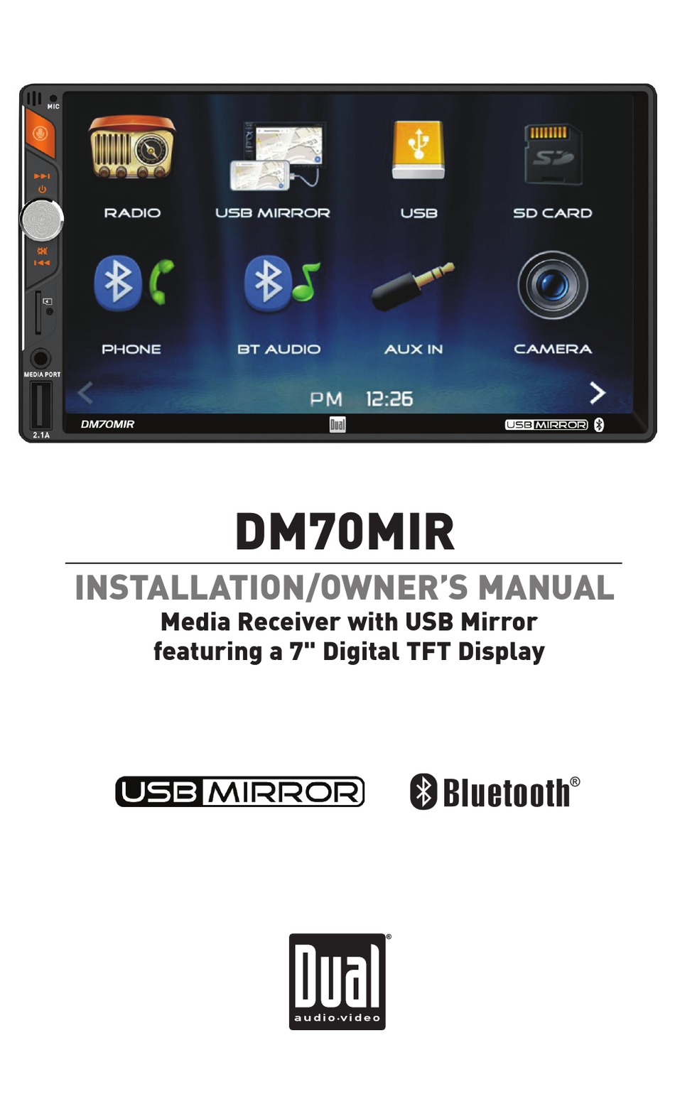 DUAL ELECTRONICS CORPORATION DM70MIR INSTALLATION & OWNER