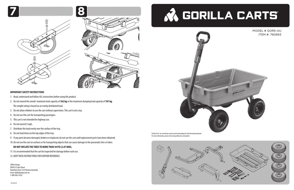 GORILLA CARTS GOR5AU QUICK START MANUAL Pdf Download ManualsLib