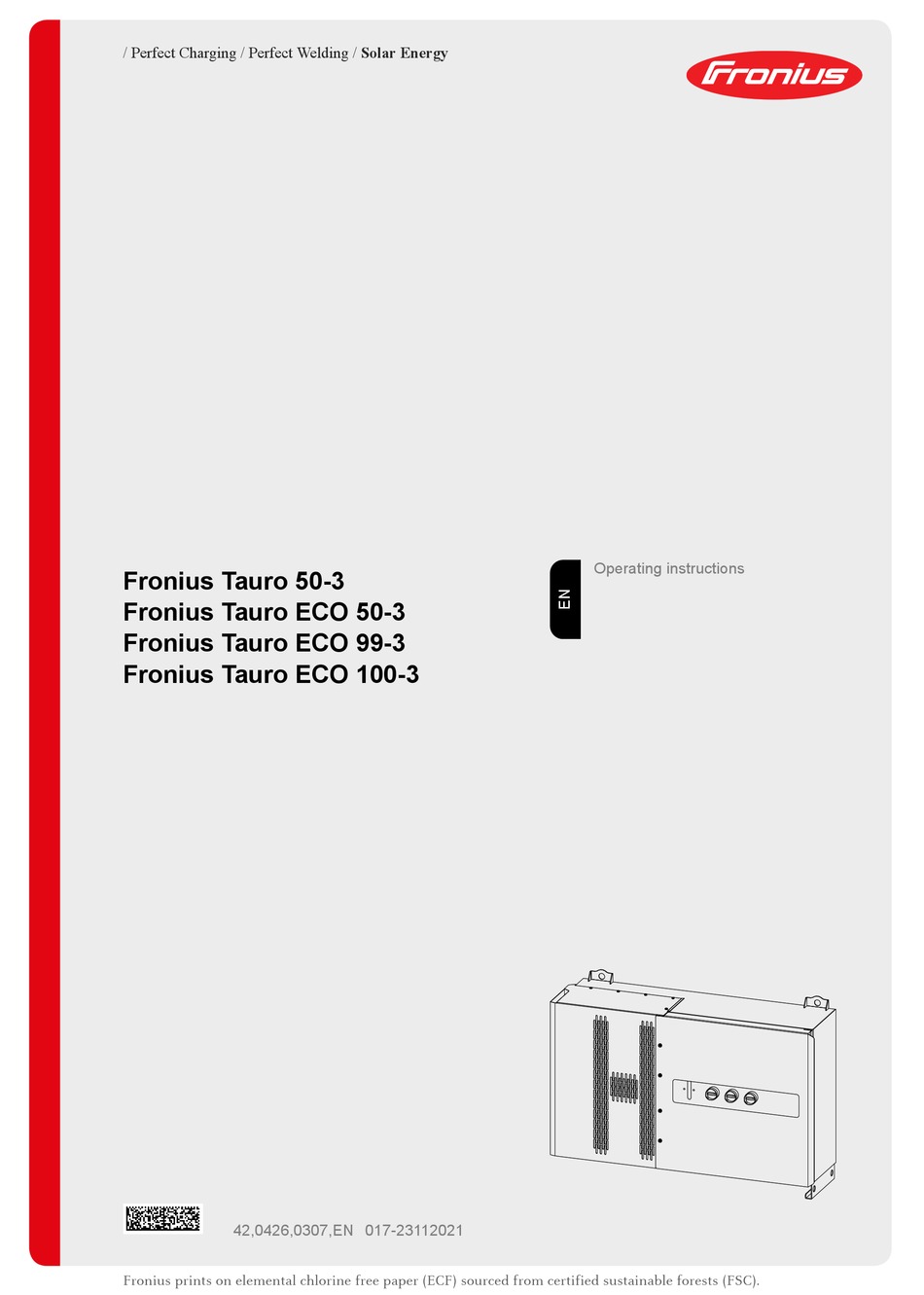FRONIUS TAURO 503 OPERATING INSTRUCTIONS MANUAL Pdf Download ManualsLib