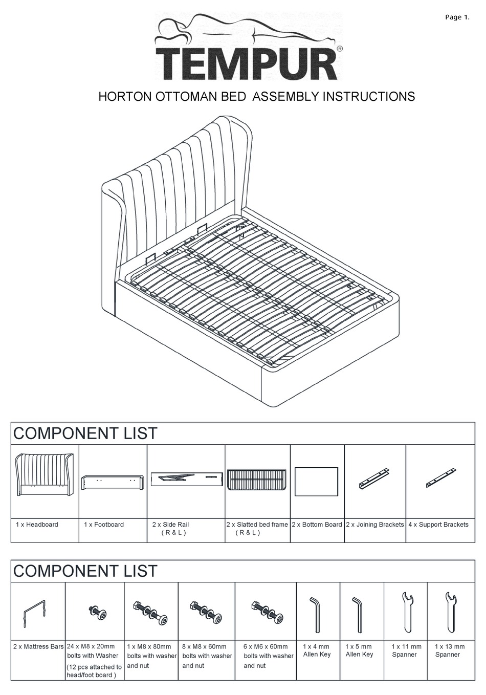TEMPUR HORTON OTTOMAN BED ASSEMBLY INSTRUCTIONS Pdf Download ManualsLib