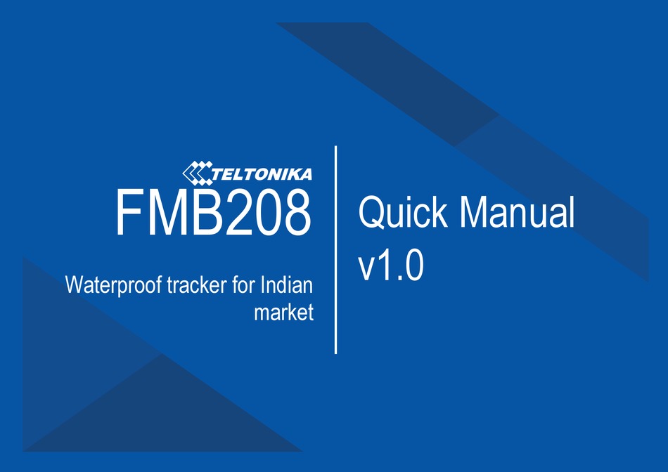 Teltonika Fmb Quick Manual Pdf Download Manualslib