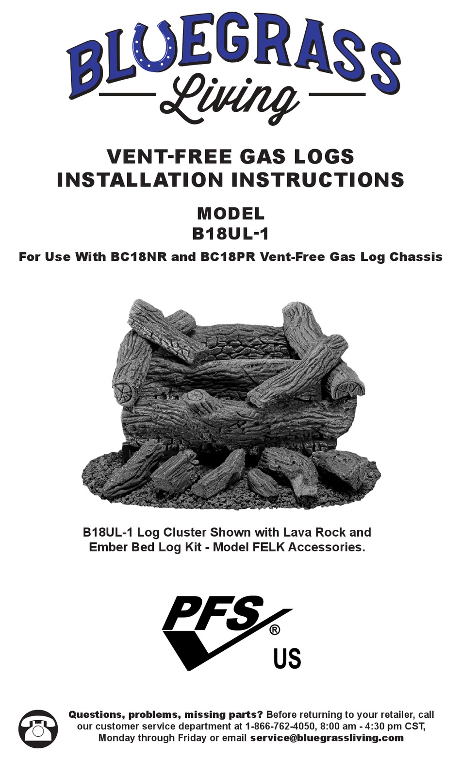 BLUEGRASS LIVING B18UL1 INSTALLATION INSTRUCTIONS MANUAL Pdf Download
