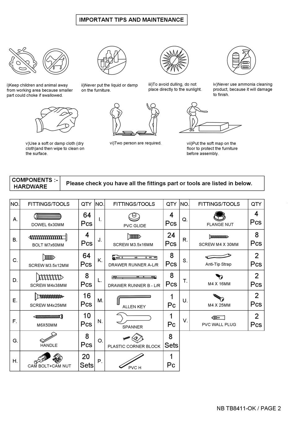 ELIVING FURNITURE NOBU SERIES ASSEMBLY INSTRUCTION MANUAL Pdf Download ManualsLib