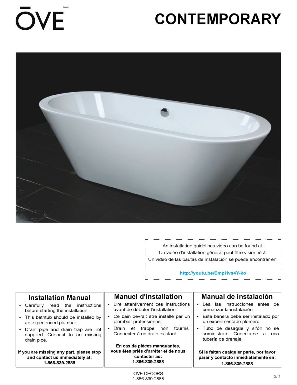 OVE CONTEMPORARY INSTALLATION MANUAL Pdf Download ManualsLib