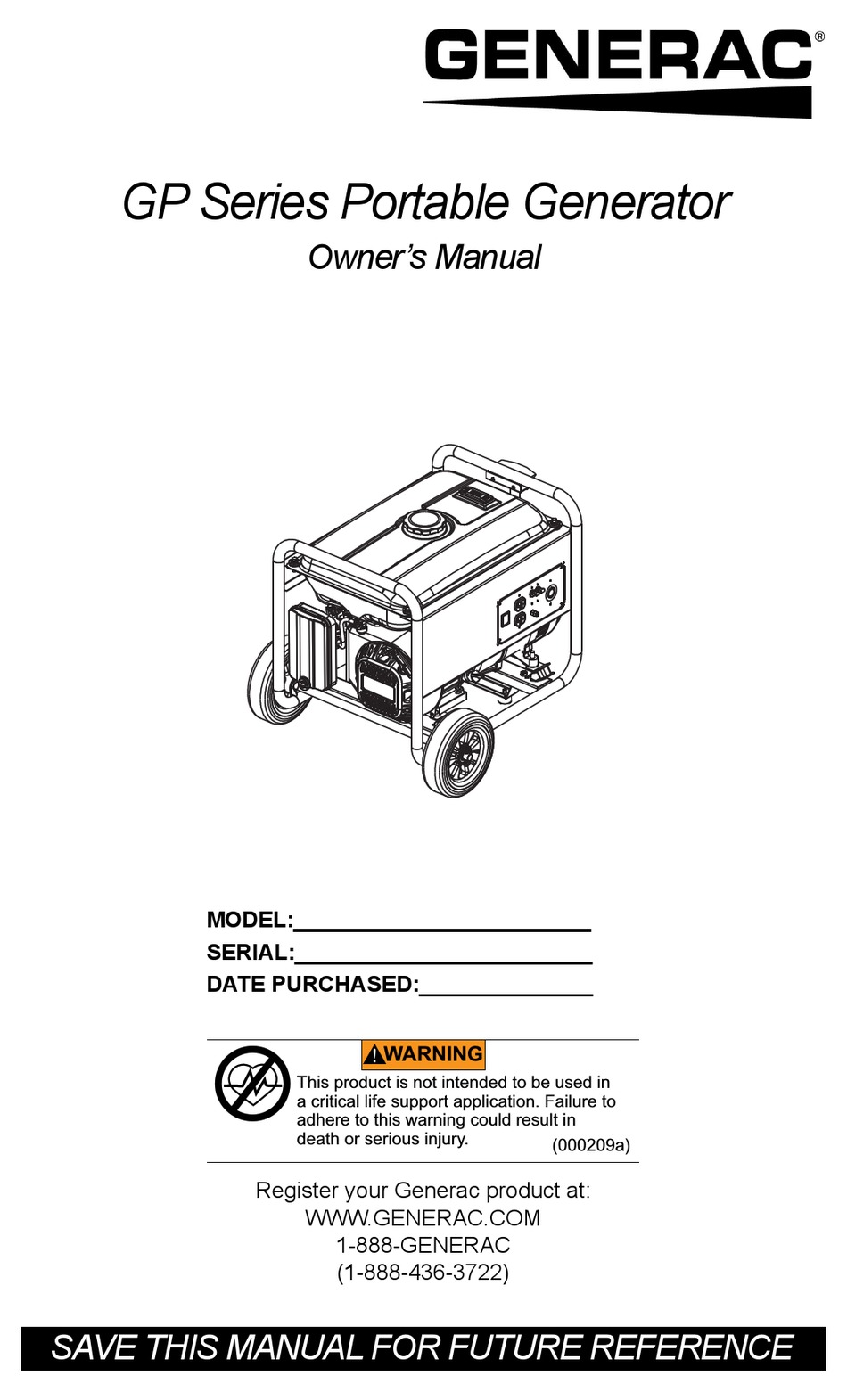 GENERAC POWER SYSTEMS GP SERIES OWNER'S MANUAL Pdf Download | ManualsLib