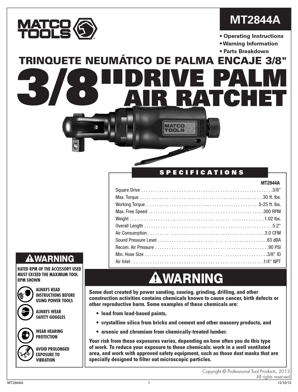 MATCO TOOLS MT2844A MANUAL Pdf Download ManualsLib
