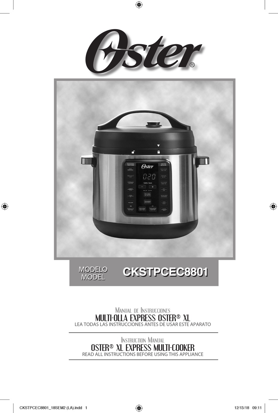OSTER XL INSTRUCTION MANUAL Pdf Download ManualsLib