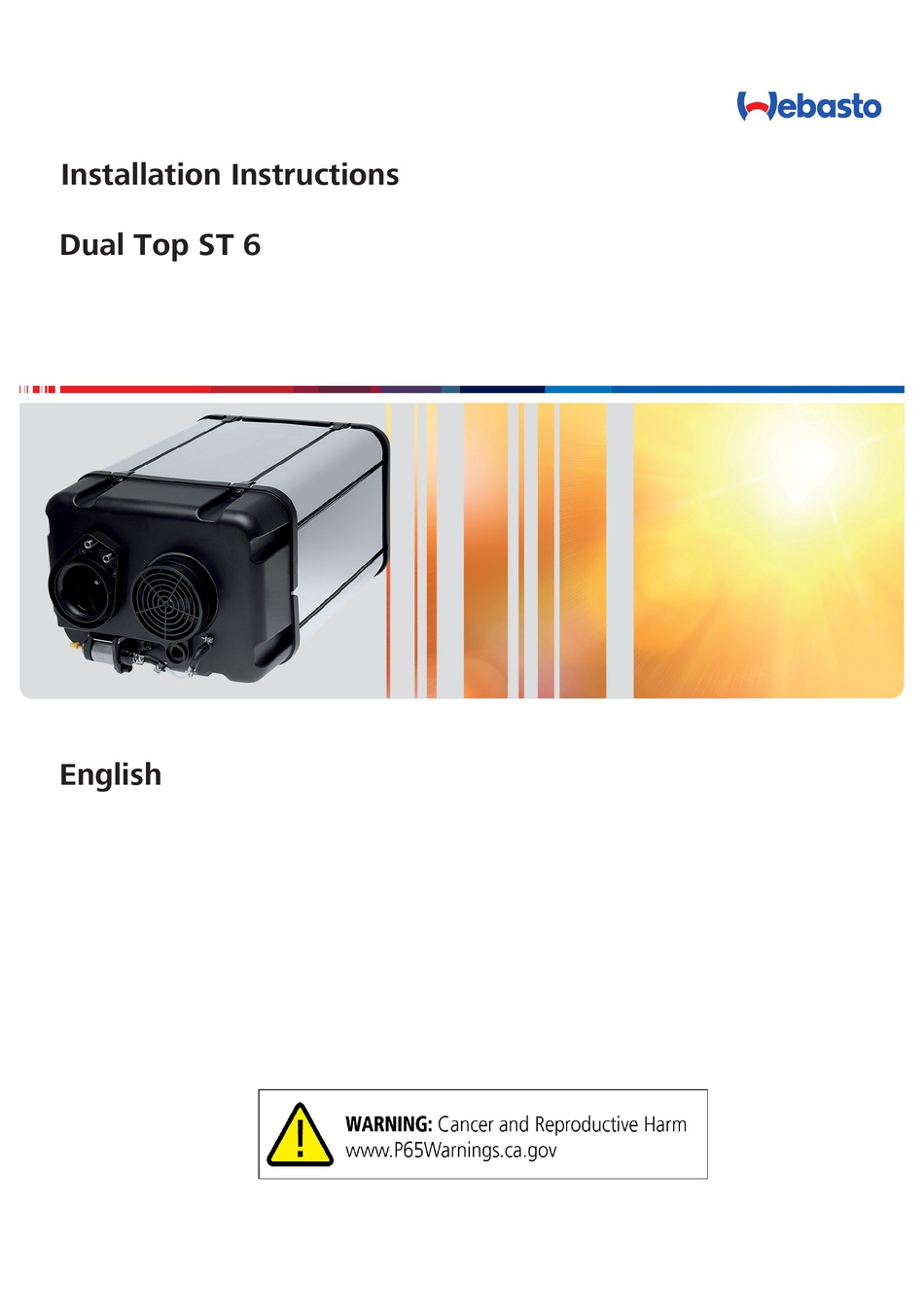 WEBASTO DUAL TOP ST 6 INSTALLATION INSTRUCTIONS MANUAL Pdf Download