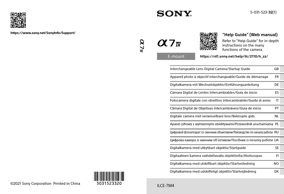 SONY ALPHA 7 IV HELP MANUAL Pdf Download ManualsLib
