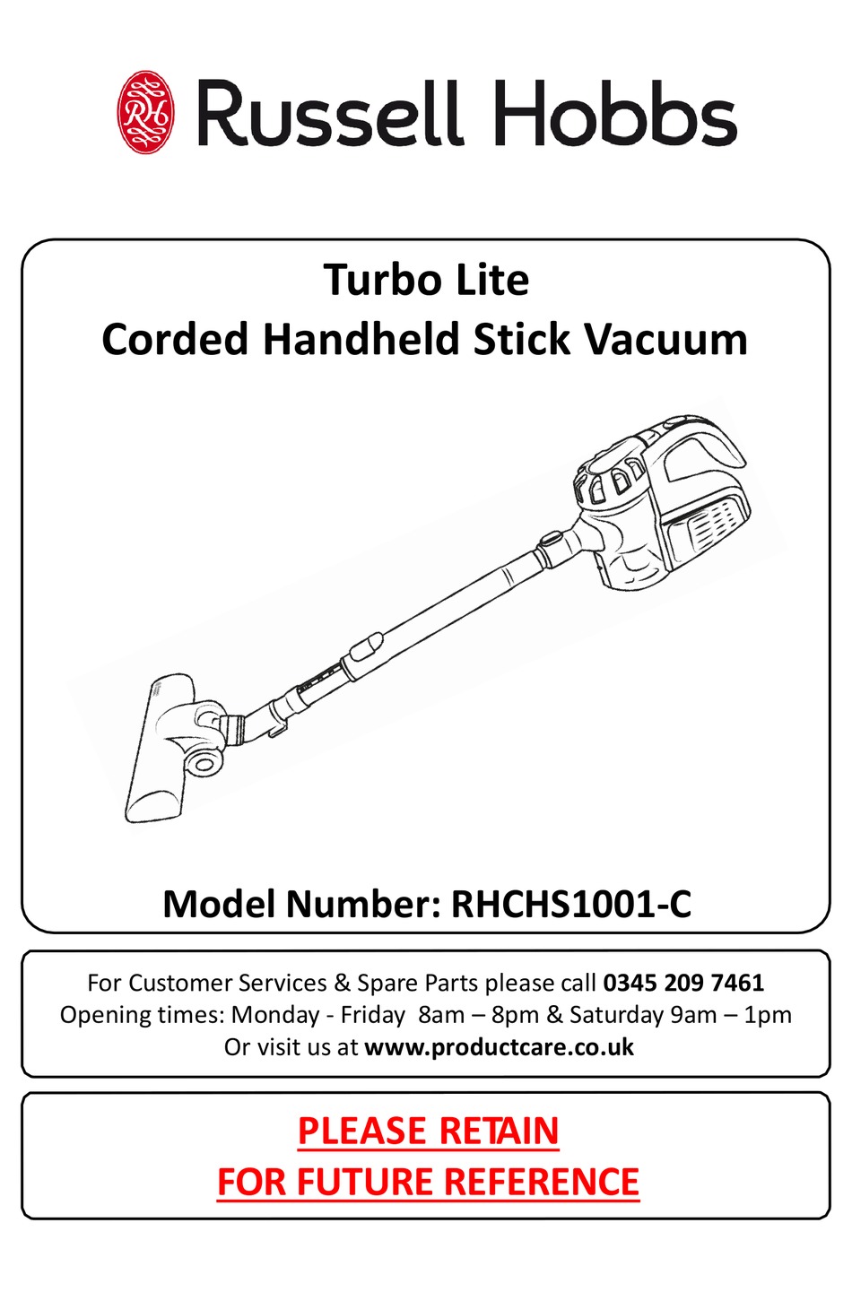 RUSSELL HOBBS RHCHS1001C MANUAL Pdf Download ManualsLib
