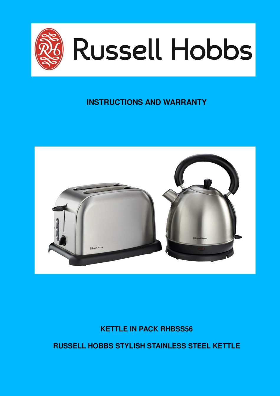 RUSSELL HOBBS RHBSS56 INSTRUCTIONS AND WARRANTY Pdf Download ManualsLib